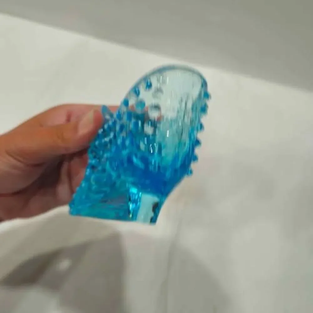 Fenton Blue Glass Slipper Decor